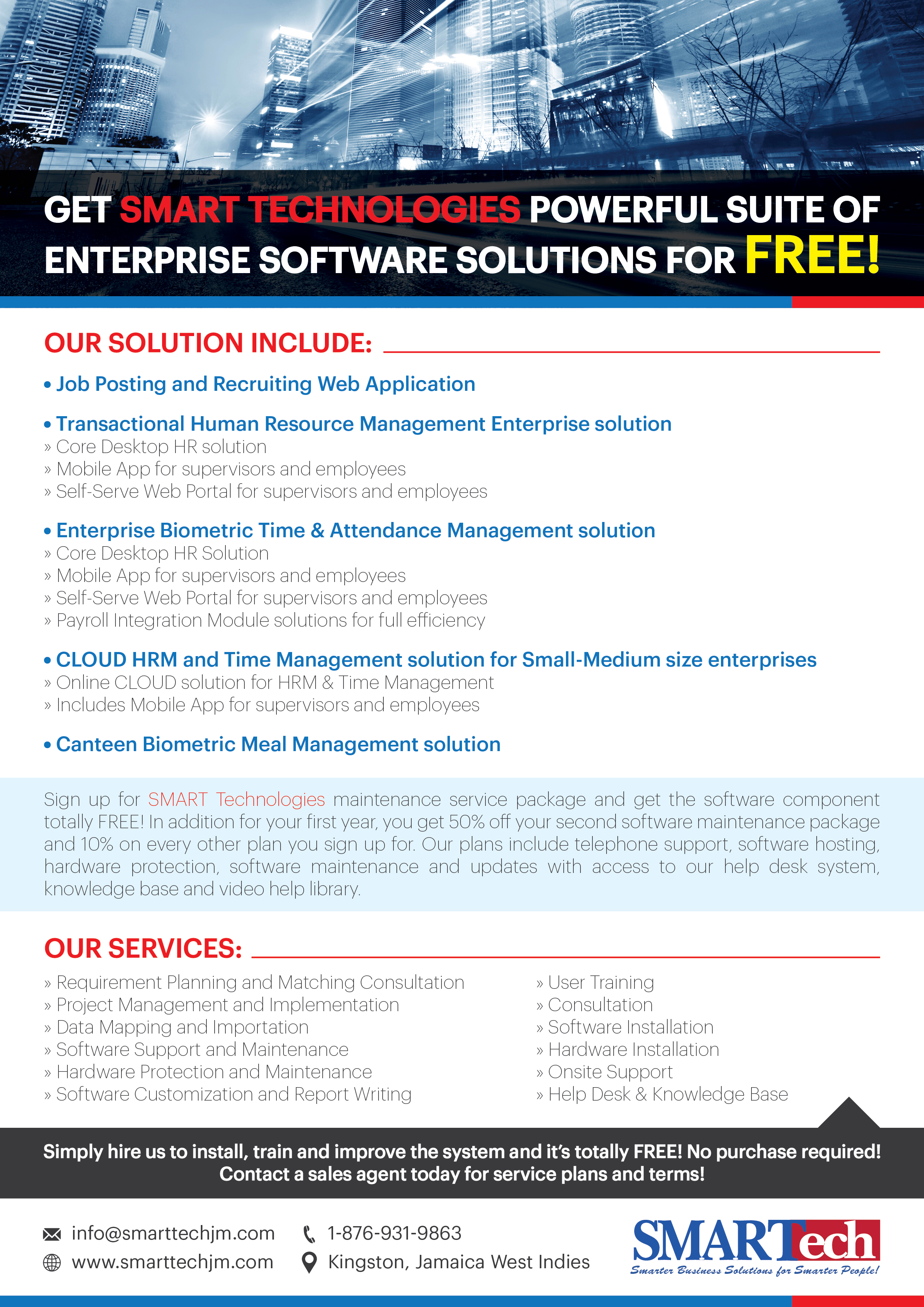Free Software with Services Contract